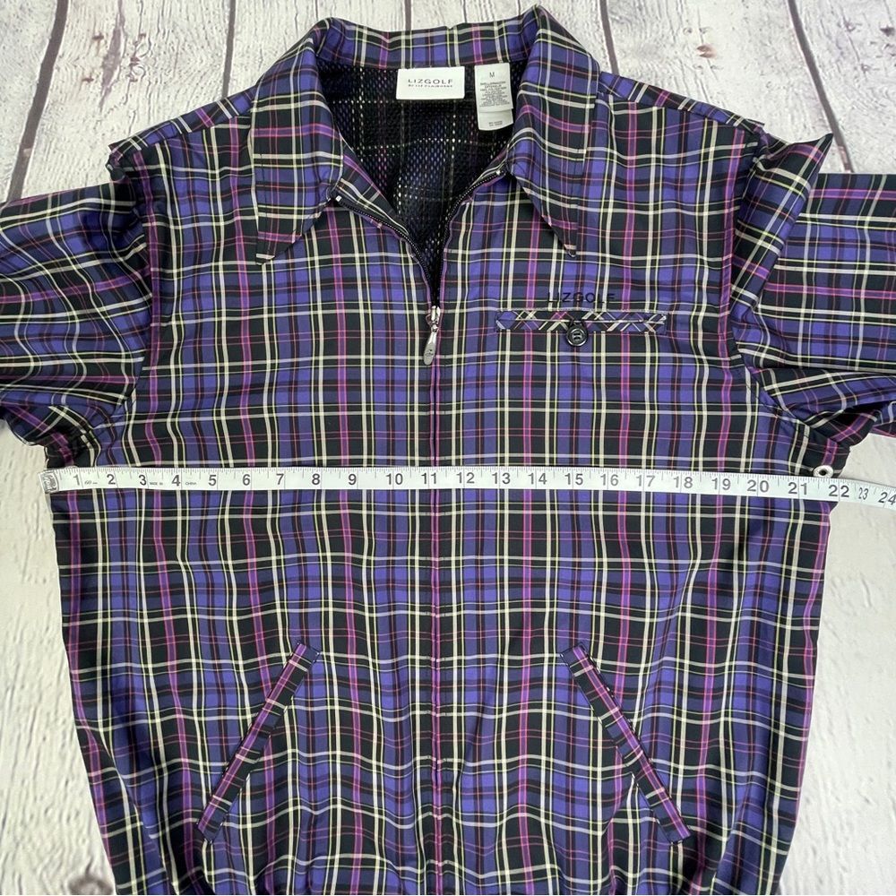 LIZGOLF / LIZ CLAIRBORNE lightweight plaid full zip golf jacket, size M - Picture 13 of 15